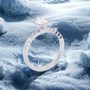 Bezel Ripple Set Moissanite Ring - Image 3