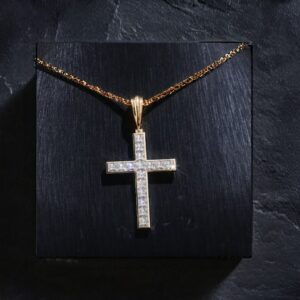 6.4ct Illuminating Cross Pendant with 16 Princess Cut Moissanites - Image 4