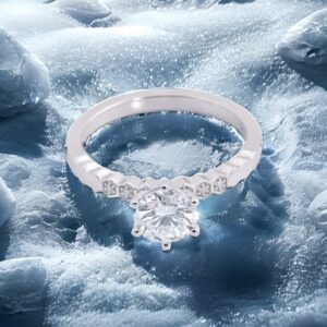 Bezel Ripple Set Moissanite Ring - Image 4