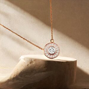 1ct Colorless Round Brilliant Cut Moissanite Pendant Necklace - Image 5