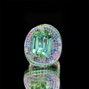 Vintage Mint Green Tourmaline Ring - Image 5