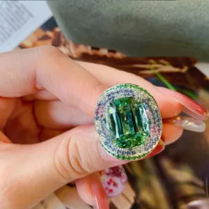 Vintage Mint Green Tourmaline Ring - Image 6