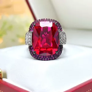 Plating black gold Imitation Red Corundum Ring - Image 4