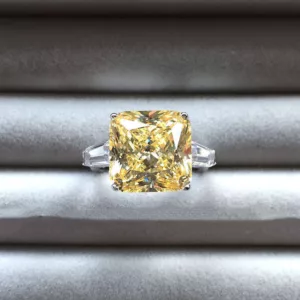 Asscher-cut Yellow Zircon ring - Image 6