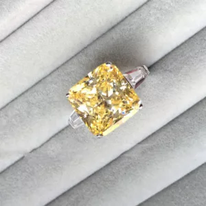 Asscher-cut Yellow Zircon ring - Image 4