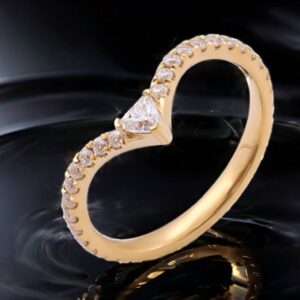 Elegant 0.36CTW Triangle Wishbone Moissanite Fashion Ring - Image 4