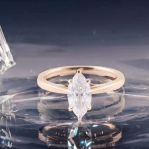 Elegant 1.0ct Marquise-Shape Moissanite Solitaire Ring - Image 5